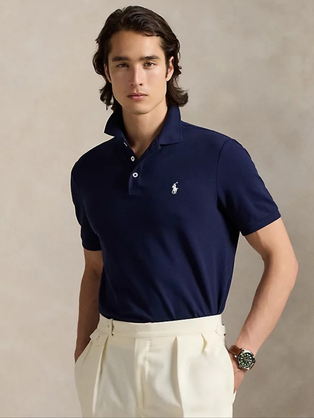 Polo Ralph Lauren Navy/ Light Blue Logo Slim Fit Stretch Mesh Size XL